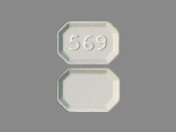 Pill 569 White Eight-sided is Amlodipine Besylate