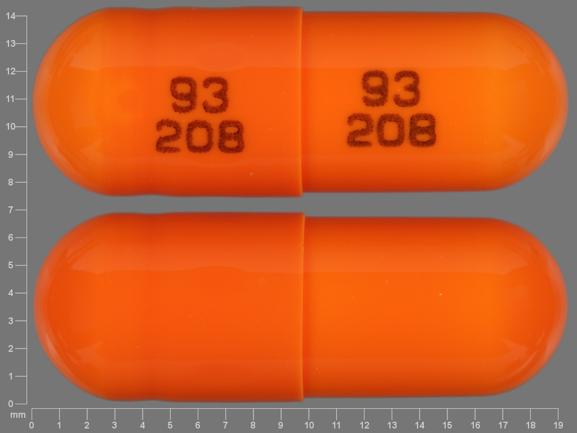 Pill 93 208 93 208 Orange Capsule/Oblong is Galzin