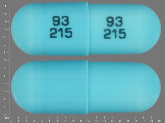 Pill 93 215 93 215 Blue Capsule-shape is Galzin