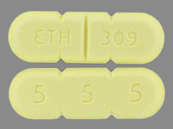 Pill 555 ETH 309 Yellow Oval is BusPIRone Hydrochloride