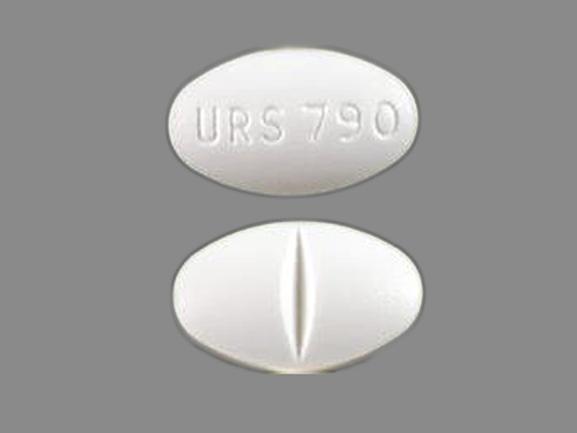 Pill URS790 White Elliptical/Oval is Urso Forte