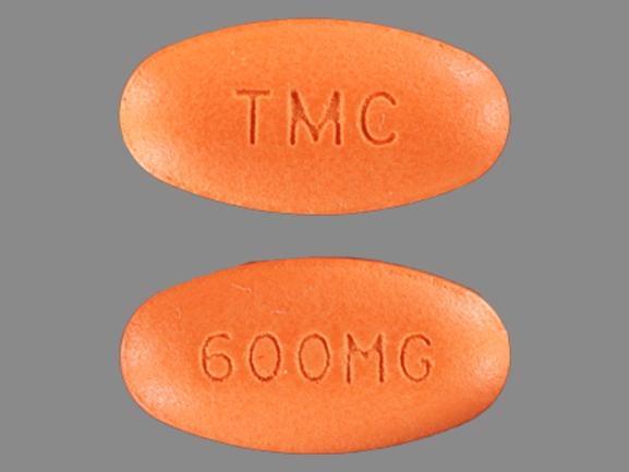 Pill TMC 600MG Orange Elliptical/Oval is Prezista