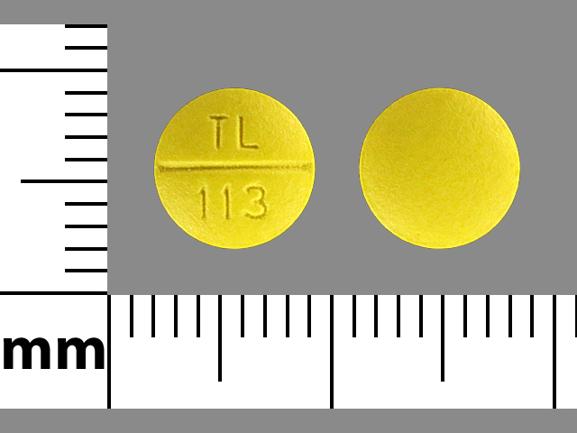 Pill TL 113 Yellow Round is Prochlorperazine Maleate