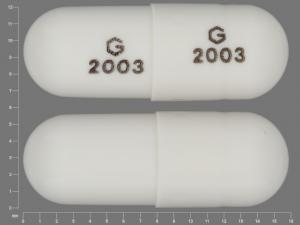 Pill G 2003 G 2003 White Capsule/Oblong is Ziprasidone Hydrochloride