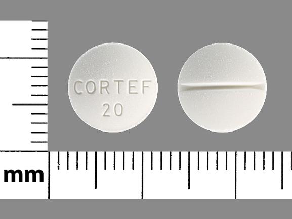 Pill CORTEF 20 White Round is Hydrocortisone