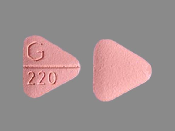 Hydrochlorothiazide and quinapril hydrochloride 12.5 mg/ 20 mg G 220