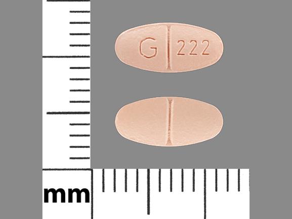 Hydrochlorothiazide and quinapril hydrochloride 12.5 mg / 10 mg G 222