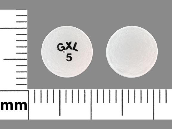 Pill GXL 5 White Round is Glipizide XL