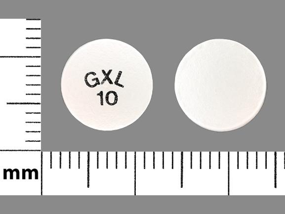 Pill GXL 10 White Round is Glipizide XL