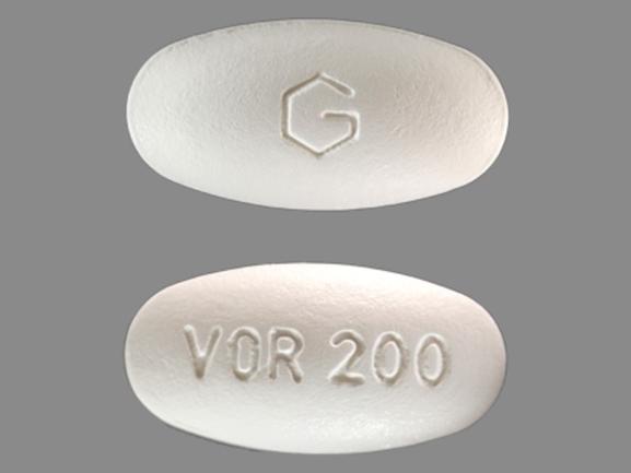 Pill G VOR200 White Oval is Voriconazole