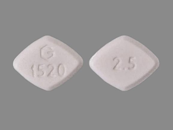 Pill G 1520 2.5 White Four-sided is Amlodipine Besylate
