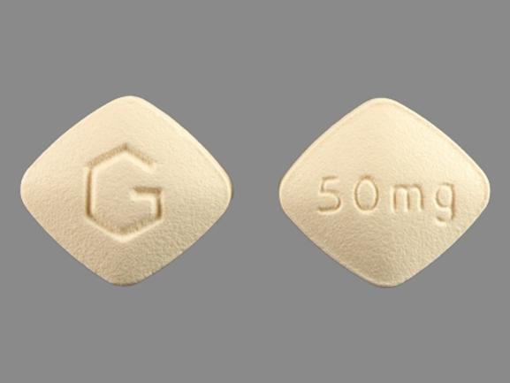 Pill G 50mg Yellow Four-sided is Eplerenone