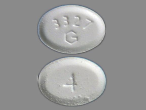Pill 3327 G 4 White Oval is Methylprednisolone
