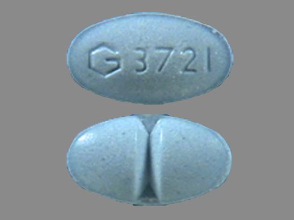 Pill G 3721 Blue Oval is Alprazolam