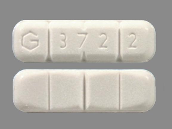Pill G 372 2 White Rectangle is Alprazolam