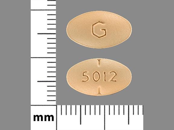 Pill 5012 G Orange Oval is Spironolactone
