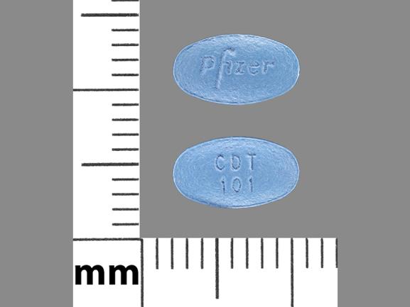 Pill Pfizer CDT 101 Blue Oval is Amlodipine Besylate and Atorvastatin Calcium