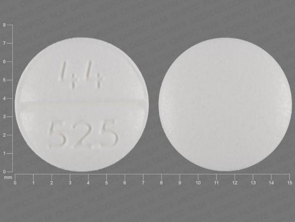 Pill 44 525 is Acta-Tabs PE chlorpheniramine 4 mg / phenylephrine 10 mg