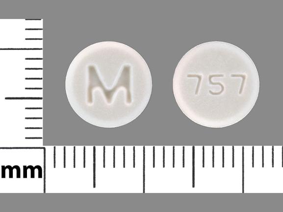 Pill M 757 White Round is Atenolol