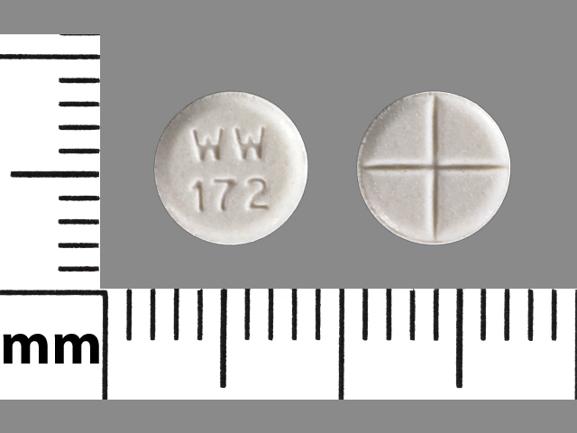 Pill WW 172 White Round is Captopril
