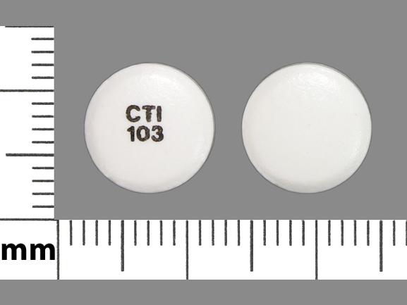 Pill CTI 103 White Round is Diclofenac Sodium Delayed Release