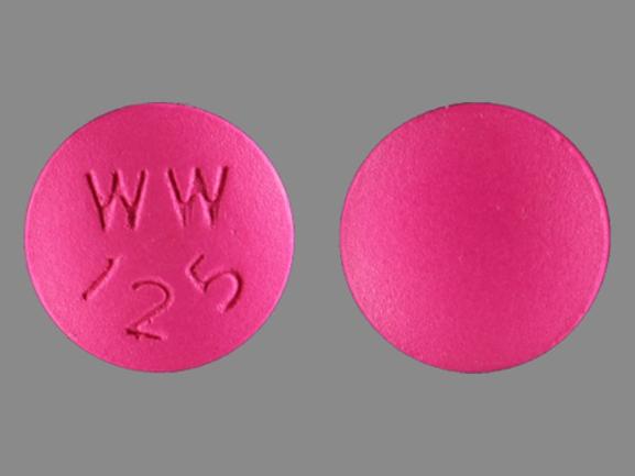 Pill WW 125 Pink Round is Chloroquine Phosphate