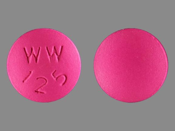 Pill WW 125 Pink Round is Chloroquine Phosphate