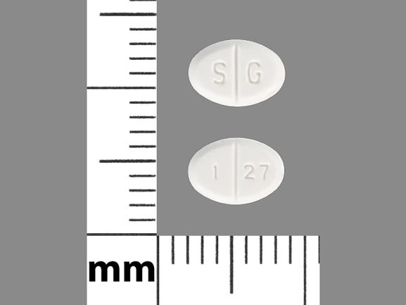 Pill S G 1 27 White Elliptical/Oval is Pramipexole Dihydrochloride