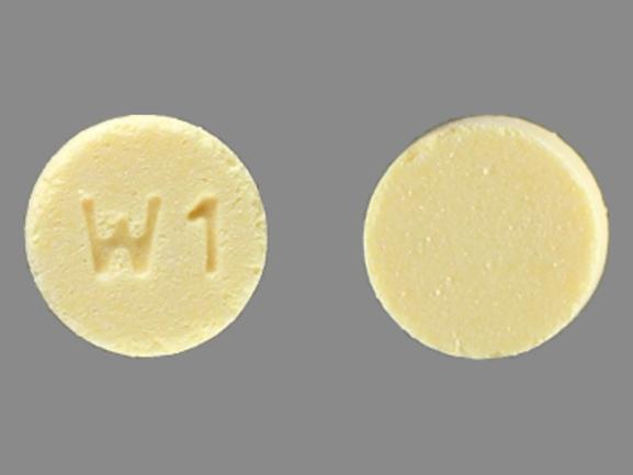 Pill W1 Yellow Round is Isosorbide Dinitrate
