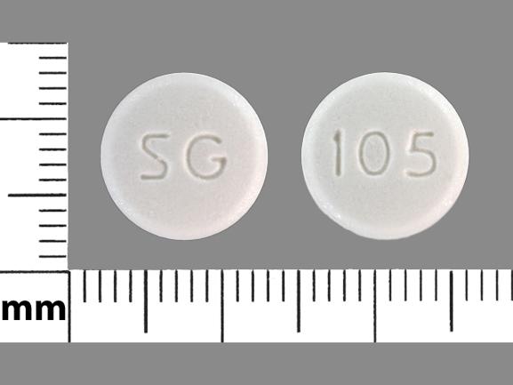 Pill SG 105 White Round is Metformin Hydrochloride