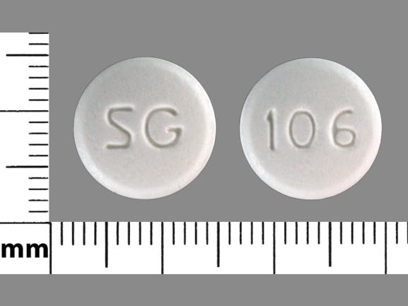 Pill SG 106 White Round is Metformin Hydrochloride