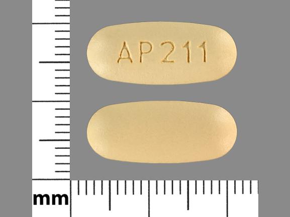 Pill AP211 Yellow Capsule/Oblong is Methocarbamol