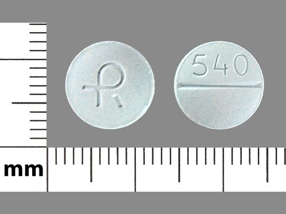 Pill R 540 Blue Round is Carbidopa and Levodopa