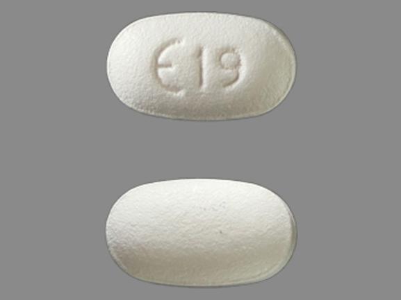 Pill E 19 White Elliptical/Oval is Citalopram Hydrobromide