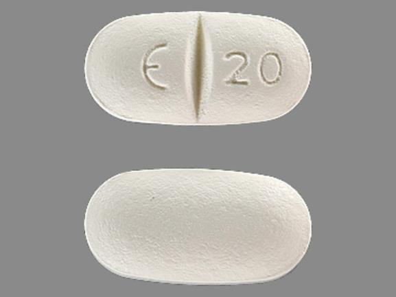 Pill E 20 White Oval is Citalopram Hydrobromide