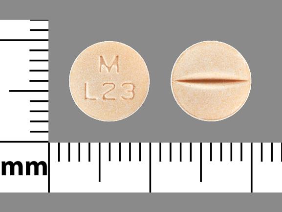 Pill M L23 Orange Round is Lisinopril