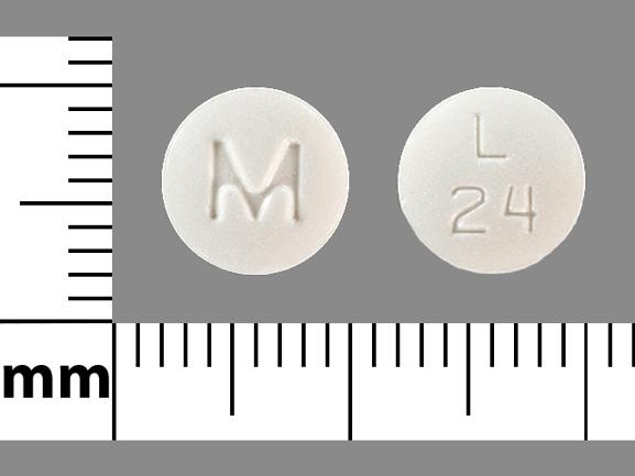 Pill M L 24 White Round is Lisinopril
