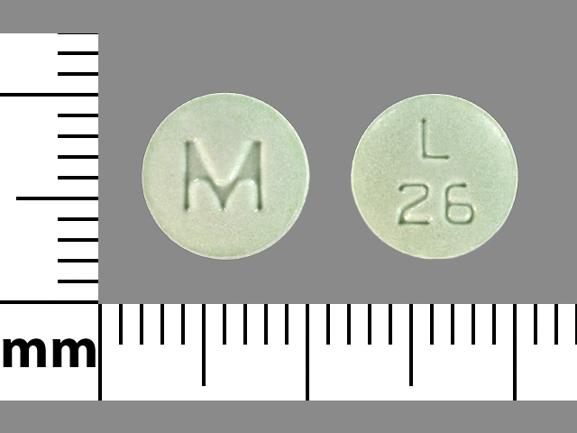 Pill M L 26 Green Round is Lisinopril