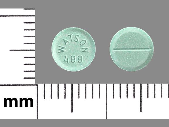 Pill WATSON 488 Blue Round is Estradiol