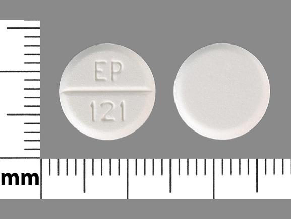 Pill EP 121 White Round is Bethanechol Chloride