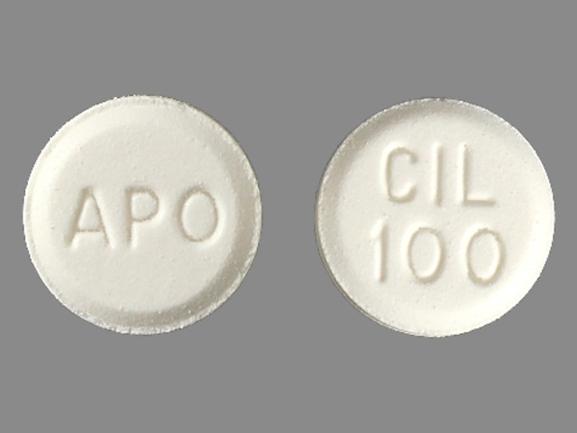 Pill APO CIL 100 White Round is Cilostazol