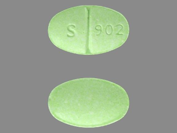 Pill S 902 Green Oval is Alprazolam