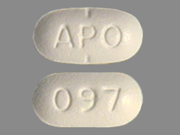 Pill APO 097 White Elliptical/Oval is Paroxetine Hydrochloride
