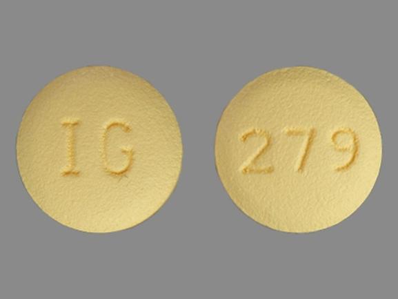 Pill IG 279 Yellow Round is Topiramate