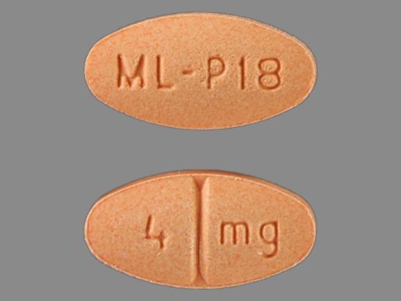 Pill ML P18 4 mg Orange Oval is Doxazosin Mesylate