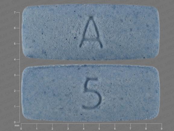 Pill A 5 Blue Rectangle is Aripiprazole