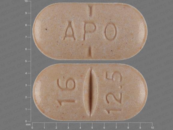 Píldora APO 16 12.5 es Candesartán Cilexetil e Hidroclorotiazida 16 mg / 12.5 mg