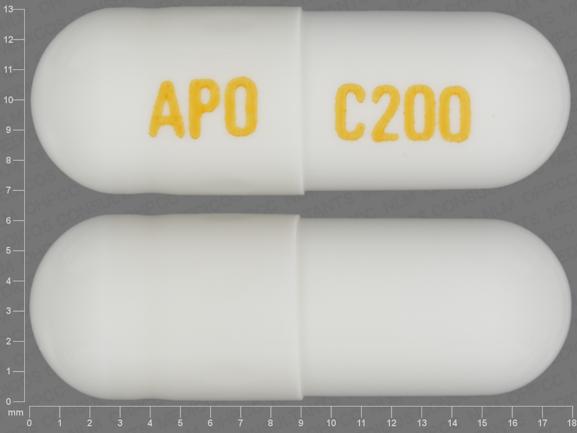 Pill APO C200 White Capsule/Oblong is Celecoxib