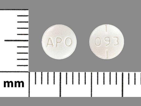 Pill APO 093 White Round is Doxazosin Mesylate