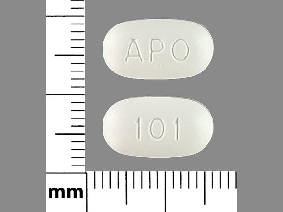 Pill APO 101 White Elliptical/Oval is Paroxetine Hydrochloride
